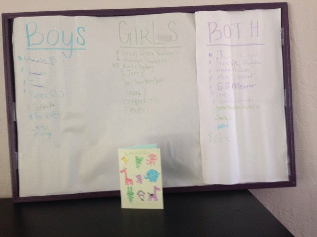 Everyone's guesses for the genders